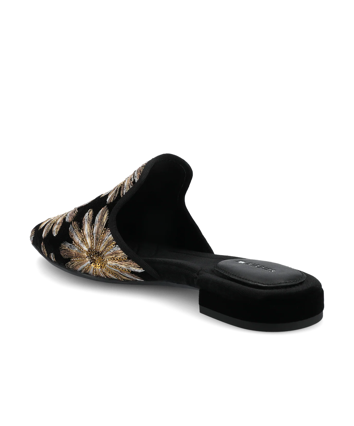 The Goldfinch 15 Mule - Black Gold Starburst Velvet - Image 4