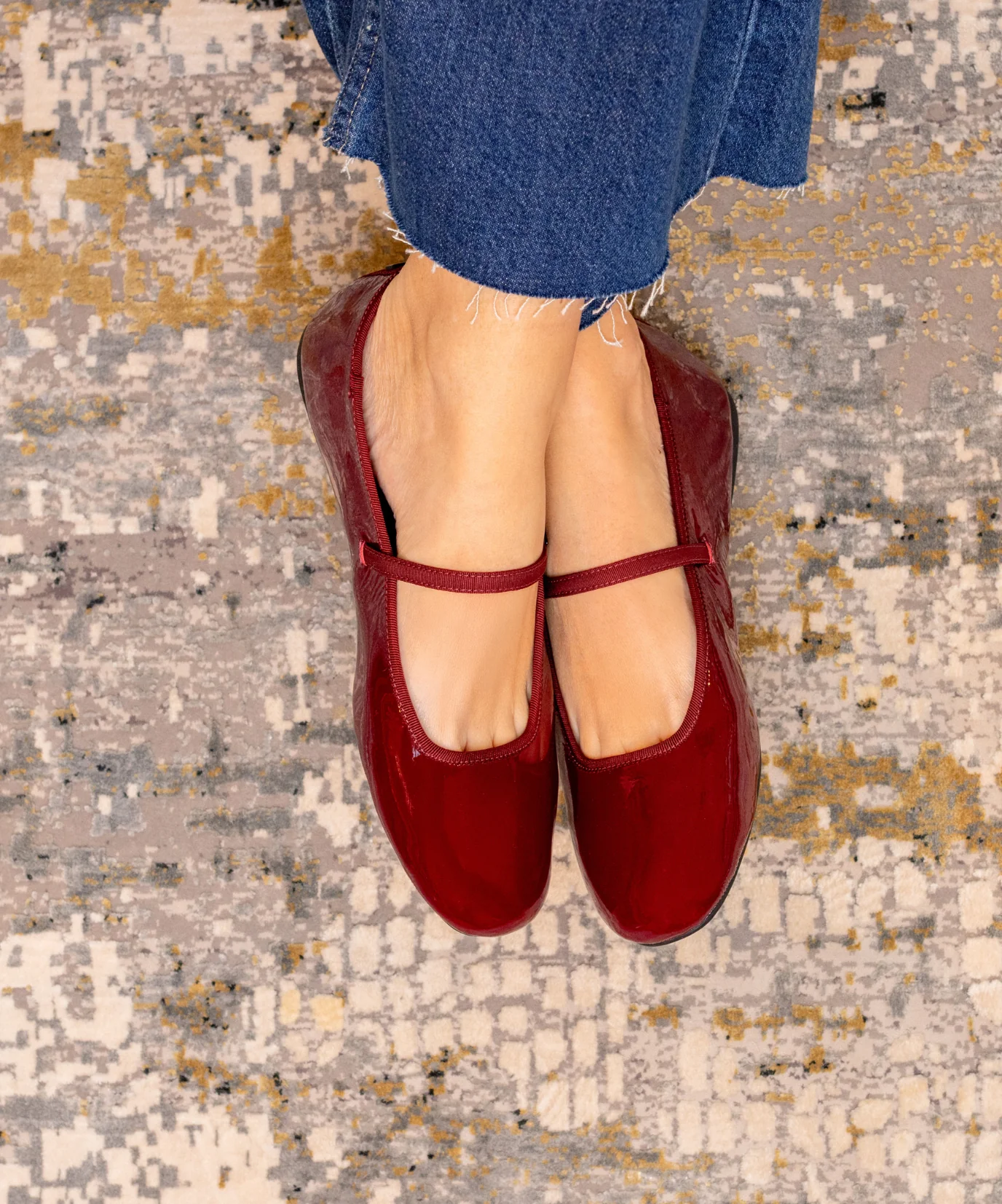 The Hummingbird  Mary Jane - Burgundy Patent - Image 3