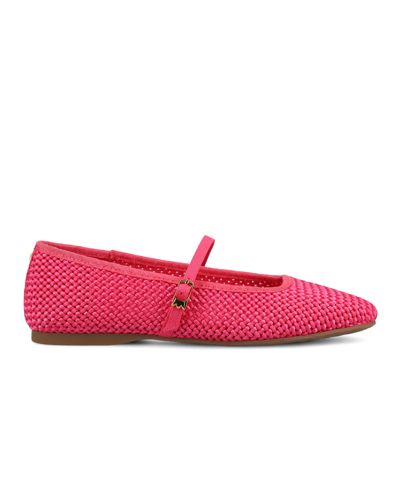 The Hummingbird Mary Jane - Hot Pink Woven Satin - Image 5