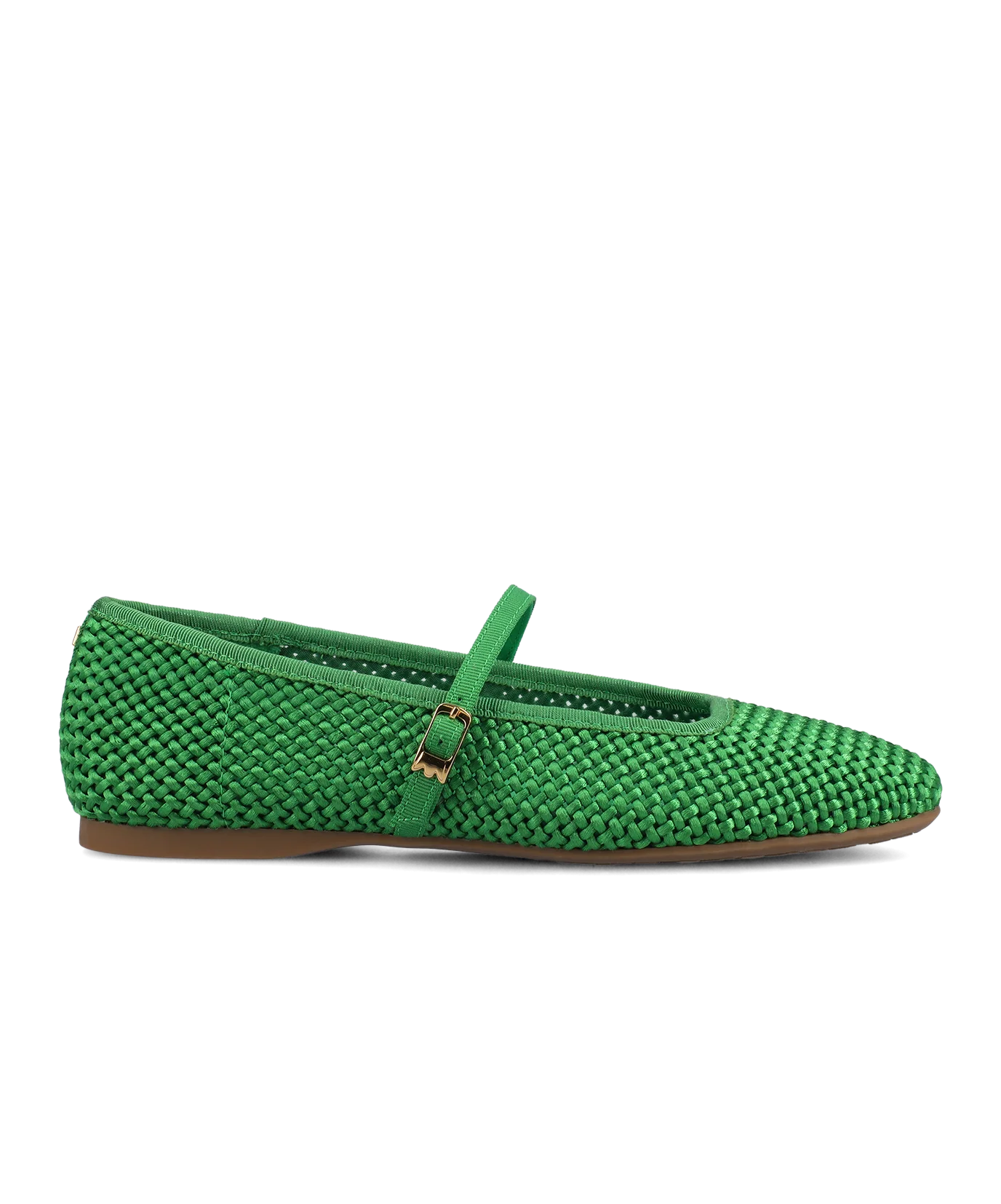 The Hummingbird Mary Jane - Kelly Green Woven Satin - Image 4