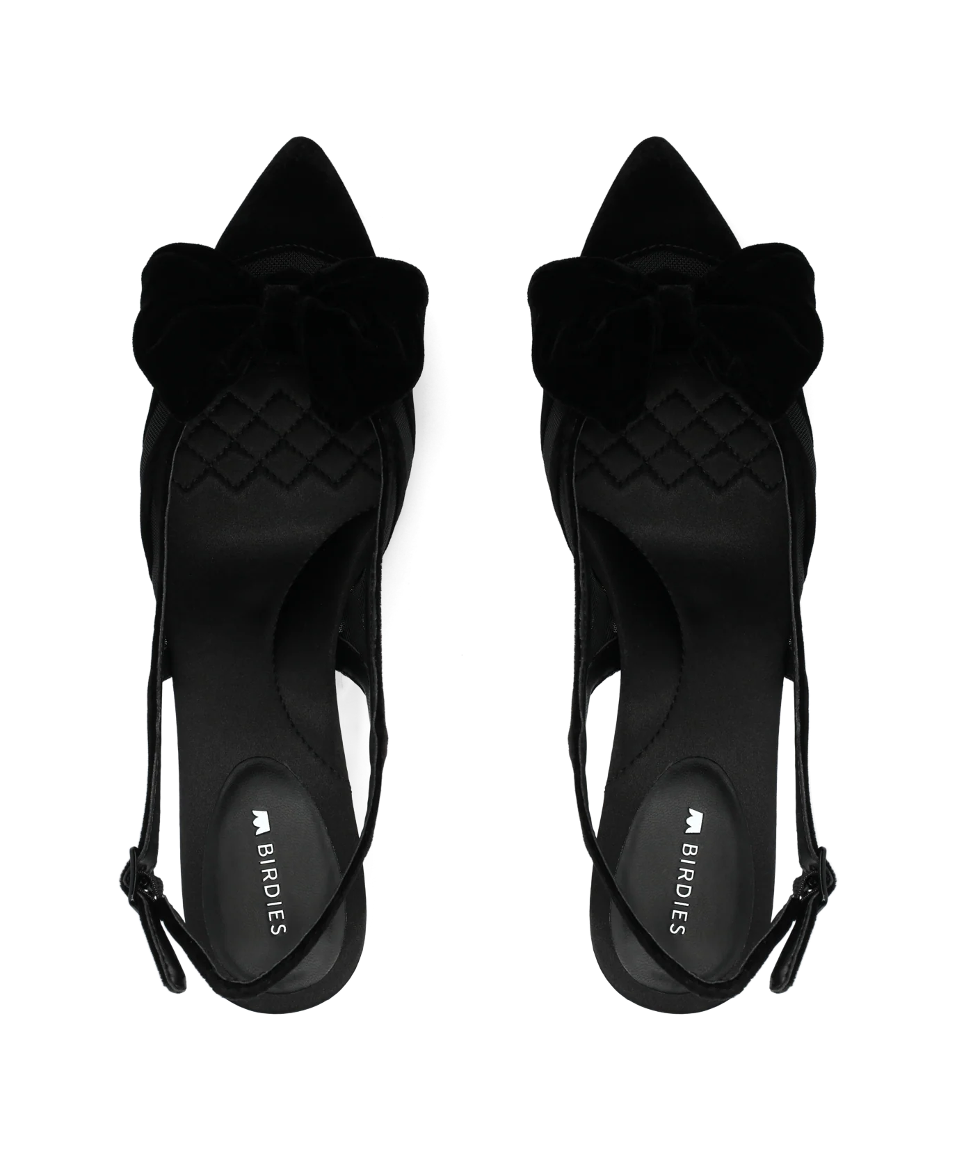 The Goldfinch Kitten Heel - Black Velvet Mesh - Image 5