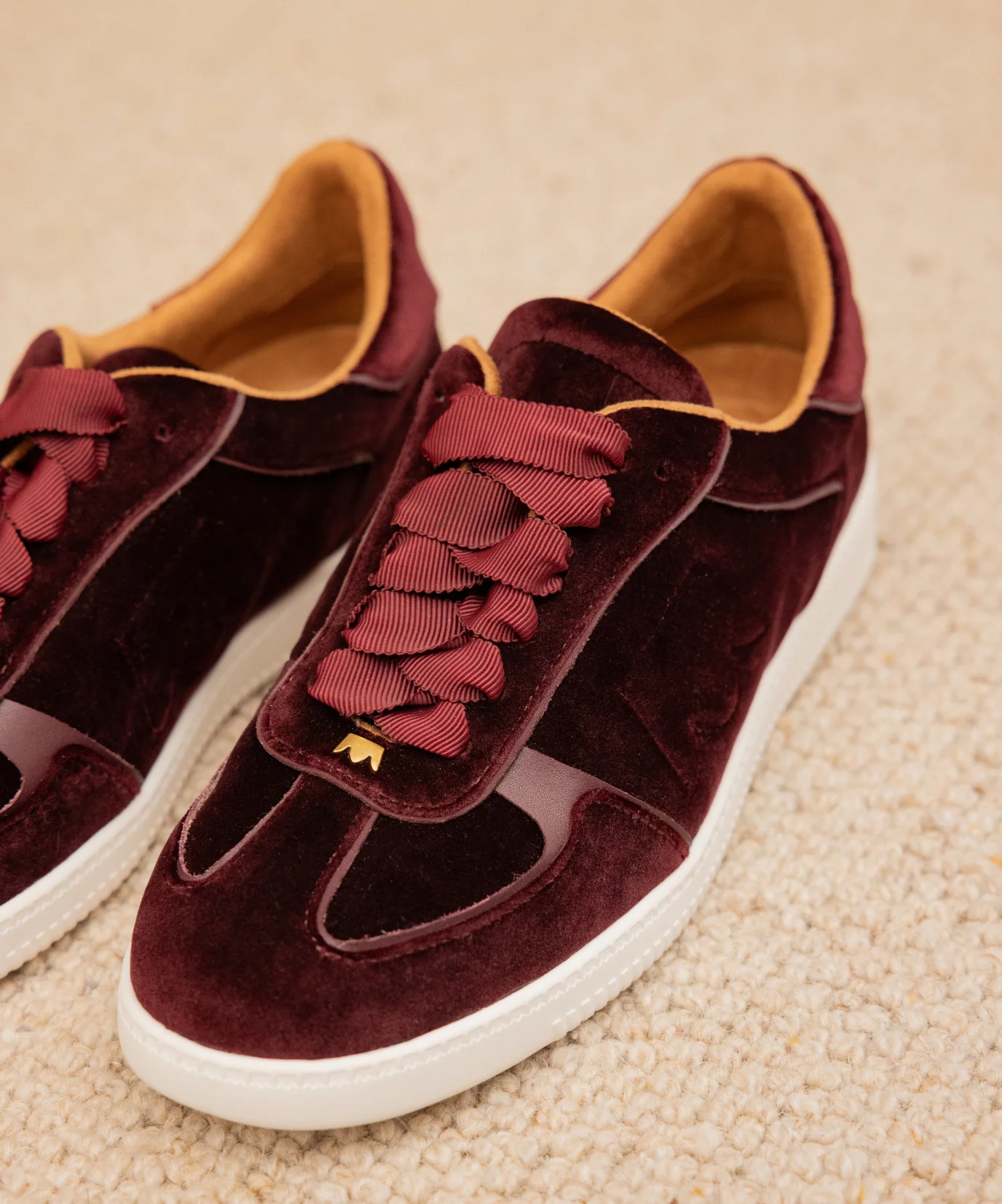 The Jay Sneaker - Burgundy Velvet - Image 3